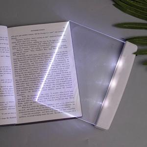 Luz plana para libro sin batería, 1 unidad, Lámpara de lectura para el cuidado de los ojos, Luz portátil para marcador de libro, Iluminador de página completa de libro LED transparente para lectura