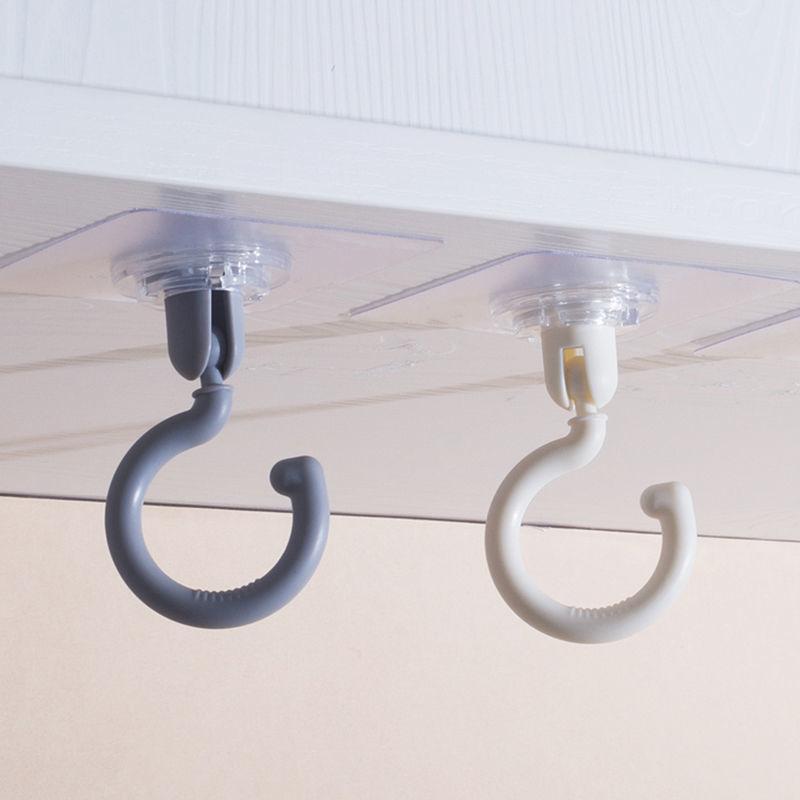 Product Introduction of Heavy Duty Adhesive Hook 360 ° Rotating Ceiling Hook Wall Hanging Hook By Back Coat Hook [Wholesale] Kitchen Organiser 0
