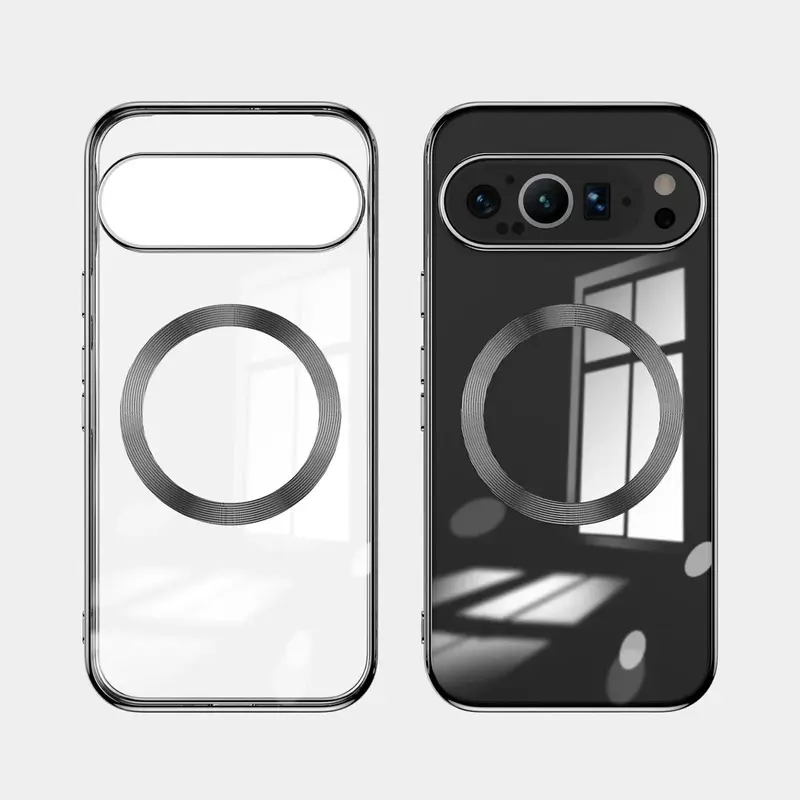 Electroplated Magnetic Wireless Charging Phone Case, 1 Count Anti-drop & Anti-fingerprint Phone Protective Cover, Phone Accessories for Google Pixel 8 9 Pro 2
