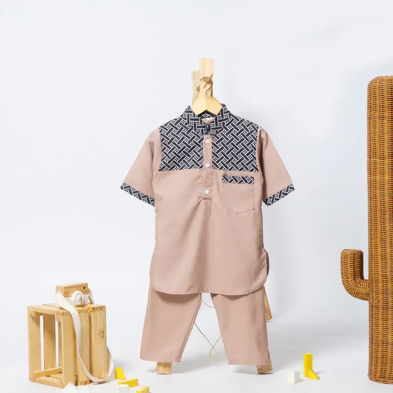 DAPAT 3 SETEL SETELAN BAJU KOKO ANAK MOTIF BATIK TERBARU BAHAN KATUN POLY PREMIUM 1-10 TAHUN Koko Anak Laki-laki 1