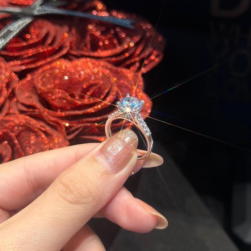 Trang Sức Nhẫn Bạc Một Hột 4 Chấu Hột Chủ Lớn 8li X.o.à.n Nam Mỹ Cao Cấp Xi Kim (N062)