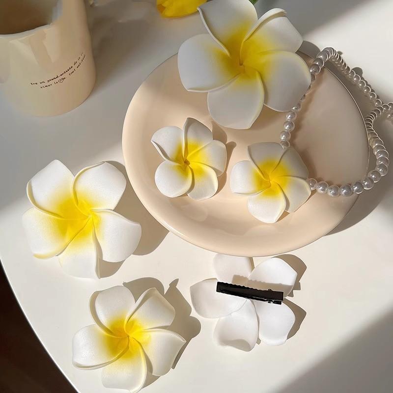Product Introduction of Kẹp tóc Plumeria rubra dịu dàng và ngọt ngào kẹp tóc hoa sứ trong suốt dễ thương và thời trang kẹp tóc cổ tích Nữ Women 10