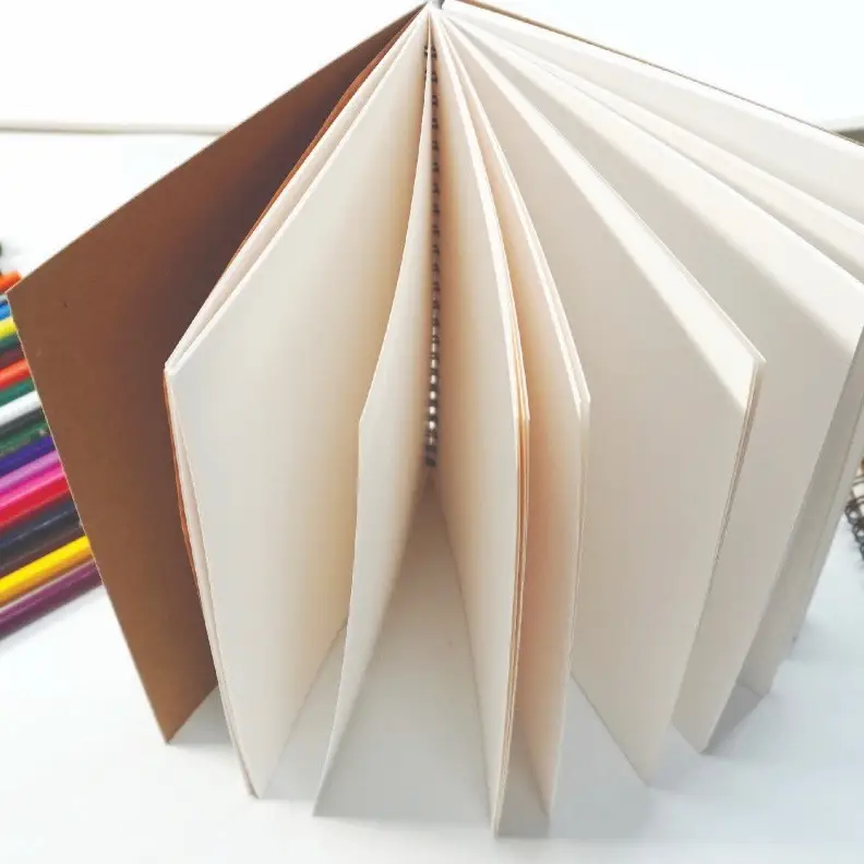 Sổ vẽ phác thảo Sketchbook 100gsm A4 A5 A6 Bìa kraft chất lượng cao 100 trang giấy chống lóa định lượng 100gsm lò xo ngẫu nhiên