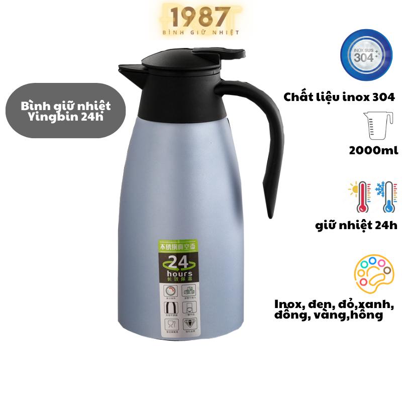 Bình giữ nhiệt 2 lít inox 304 Yingbin bình ủ trà ấm ủ phích giữ nhiệt bình giữ nhiệt cỡ lớn ấm giữ nhiệt cỡ lớn