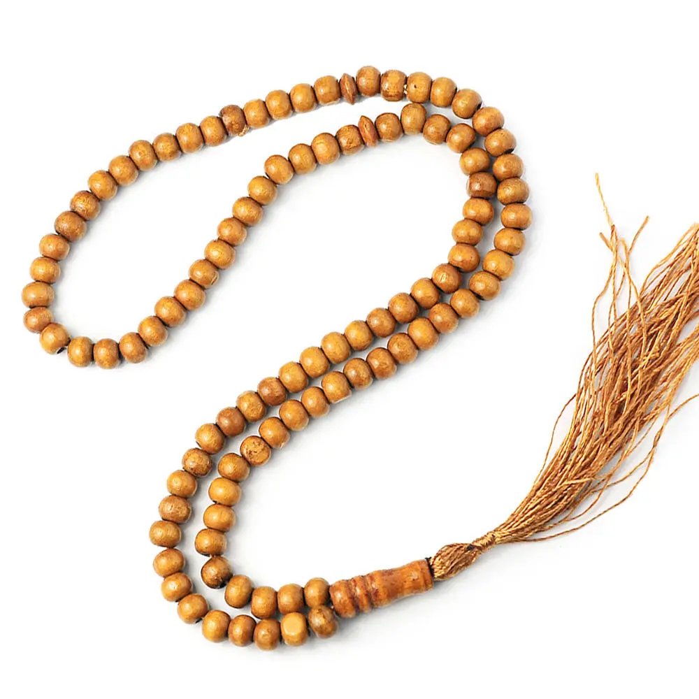 Wooden Wood Tasbih Prayer Beads Handmade Handcrafted Tassel decoration  Prayer Beads 99 beads Durable Islamic Handheld Prayer Beads for Islamic