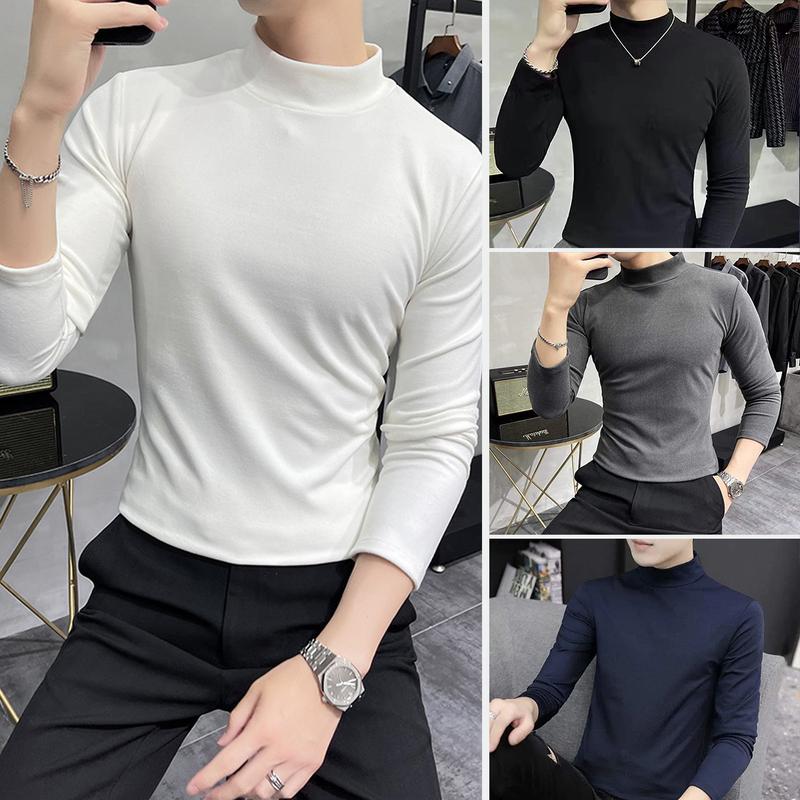 Áo Giữ Nhiệt Nam Dài Tay Cổ Cao 3 Phân Lót Nỉ Mềm Mại Vải Nhung Menswear Ong