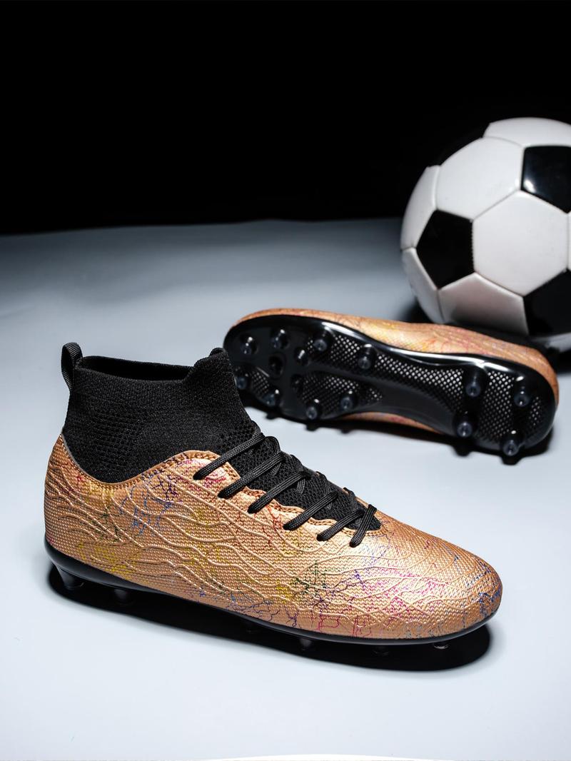 Product Introduction of Men's Patchwork High Top Football Shoes, Breathable Comfortable Football Cleats, Professional Training Shoes, Outdoor Sports Shoes for All Seasons 9