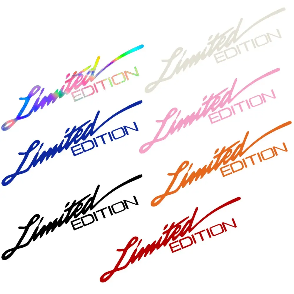 1PCS Fluorescent Yellow Matte Gold Laser Red Black Silver BlueSticker Limited Edition Creative Motorcycle Body Fuel Tank Decal Car Vinyl Sticker Car Styling Decal (22CM X 4.6CM)