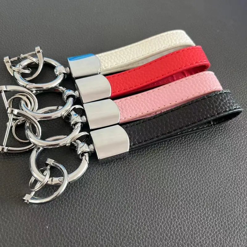 Fashion Car Key Keychain, PU Leather Car Key Holder, Universal Car Key Holder for Women & Men, Car Accessories for Daily Use 0