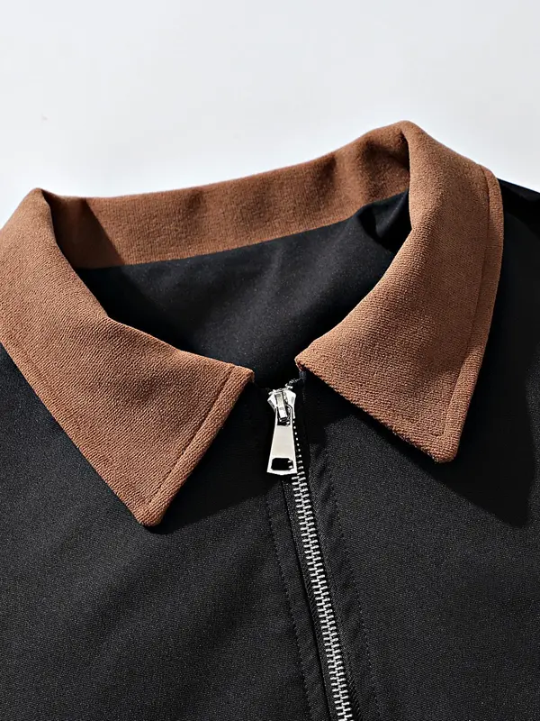 Men's Windproof Jacket, Regular Fit Casual Comfy Long Sleeve Outerwear for Daily Wear, Men's Clothes for All Seasons, Coats 2