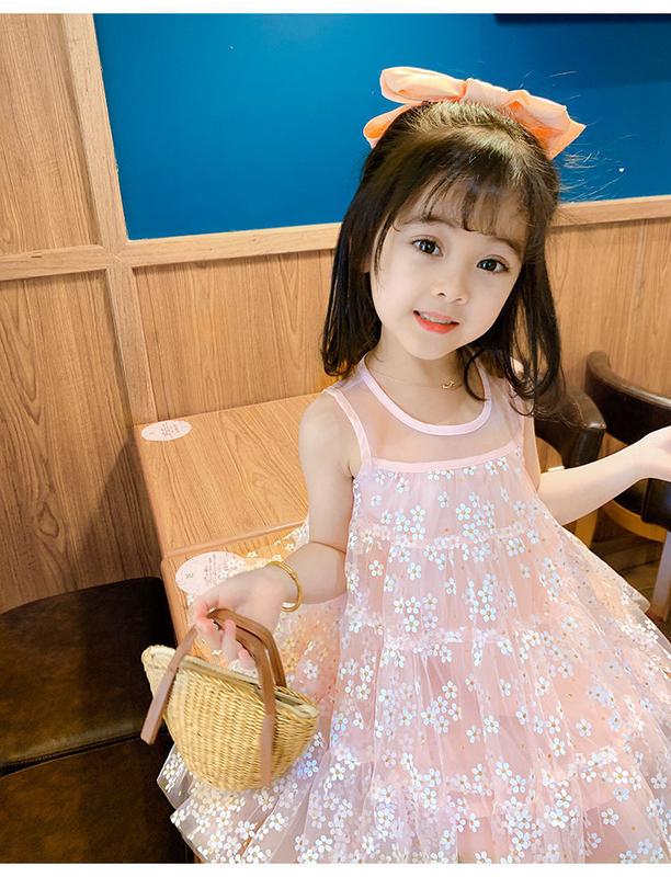 Product Introduction of Girls' Dress Summer Dress 2024 New Korean Style Western Style Children Toddler Summer Baby Princess Dress Vest Dress 9