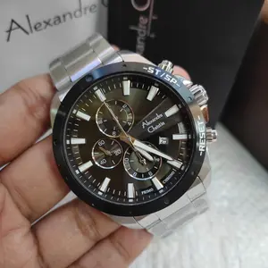 Jam PRIA ORIGINAL Alexandre Christie Ac 6669 MC All Stainless - Silver Black