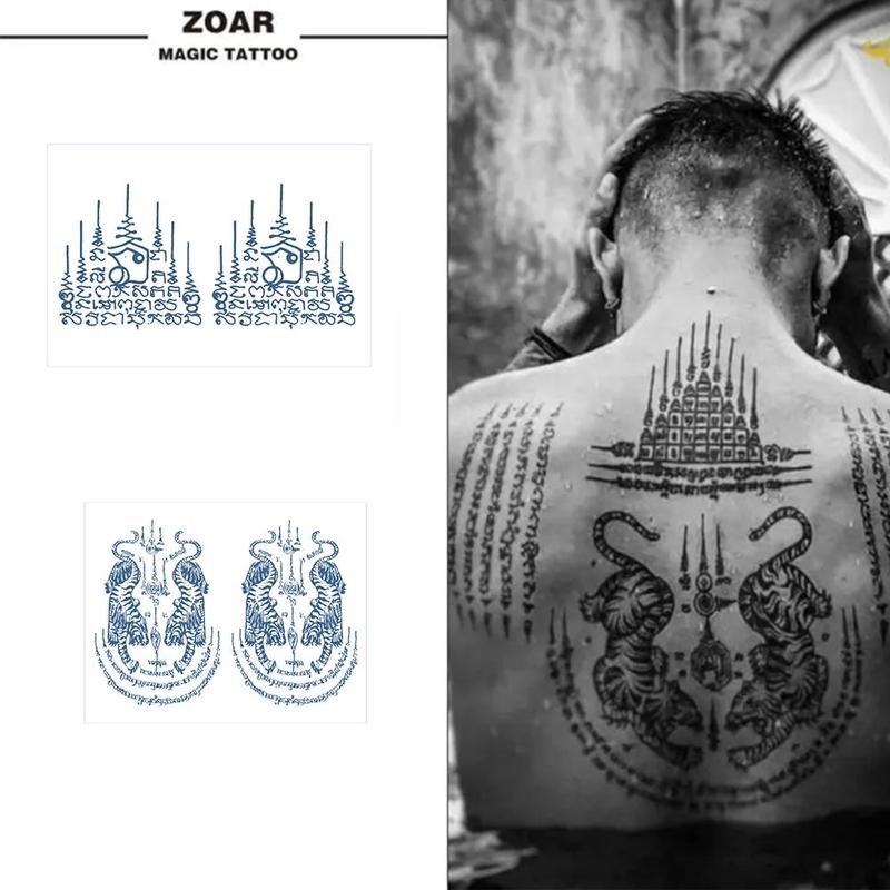 Product Introduction of SemiPermanent Thailand Tattoo Waterproof Spike Juice Herbal Stickers with Star Scripture Buddha B1Z5 26
