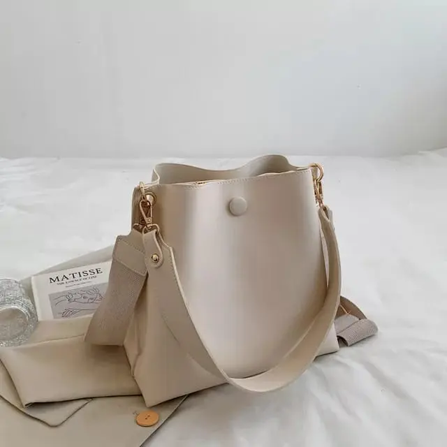 Tas Selempang Wanita Poffi Polos dapat dijadikan totebag atau bahu Slingbag 2