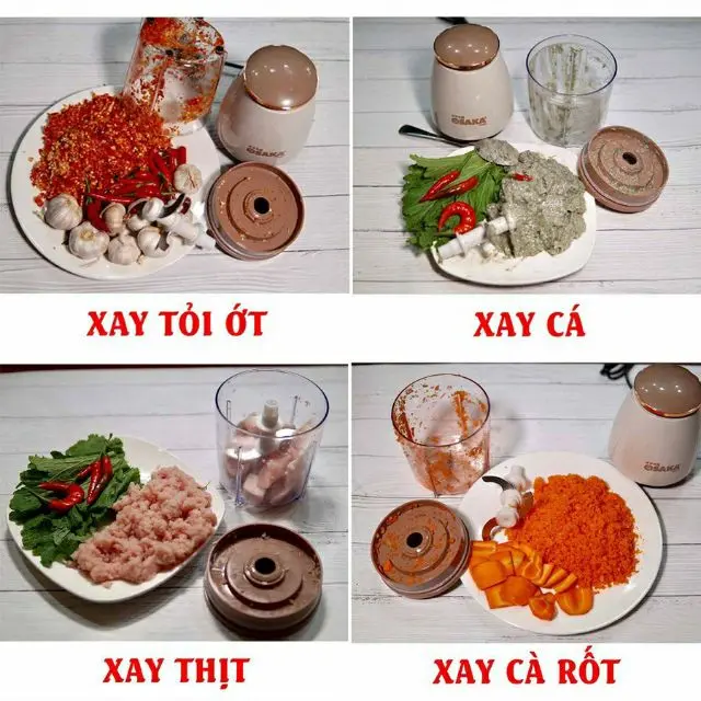 Máy xay đa năng Nhật Bản, xay thịt, xay cá, xay sinh tố, xay củ, hoa quả - máy xay cầm tay - 4 đầu lưỡi thép -  dung tích 750ml, đồ dùng bếp - máy xay thông minh - may nghiềm hiện đại -  may xay mini 2