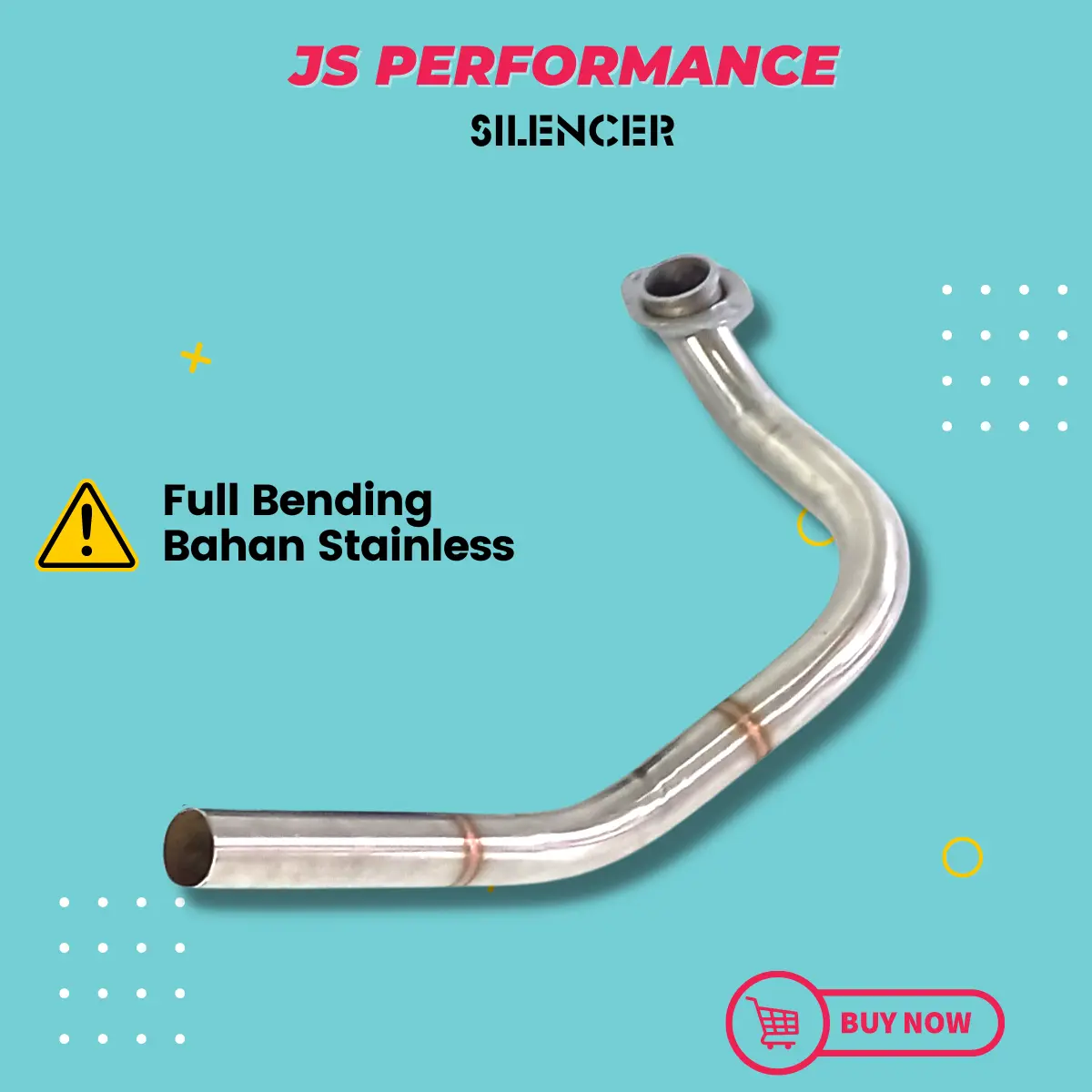 JS Performance Header atau Leheran untuk All Varian Motor Matic Full Bending Kendaraan Knalpot Motorcycle