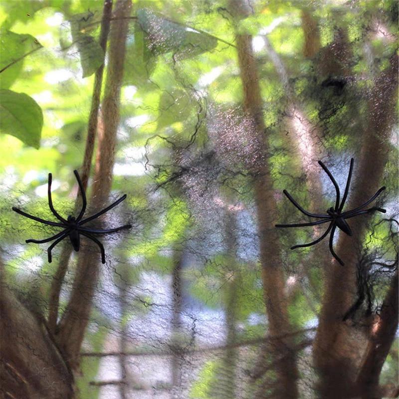 Jaring Sarang Laba Laba Stretchable Spider Webs Dekorasi Halloween 1