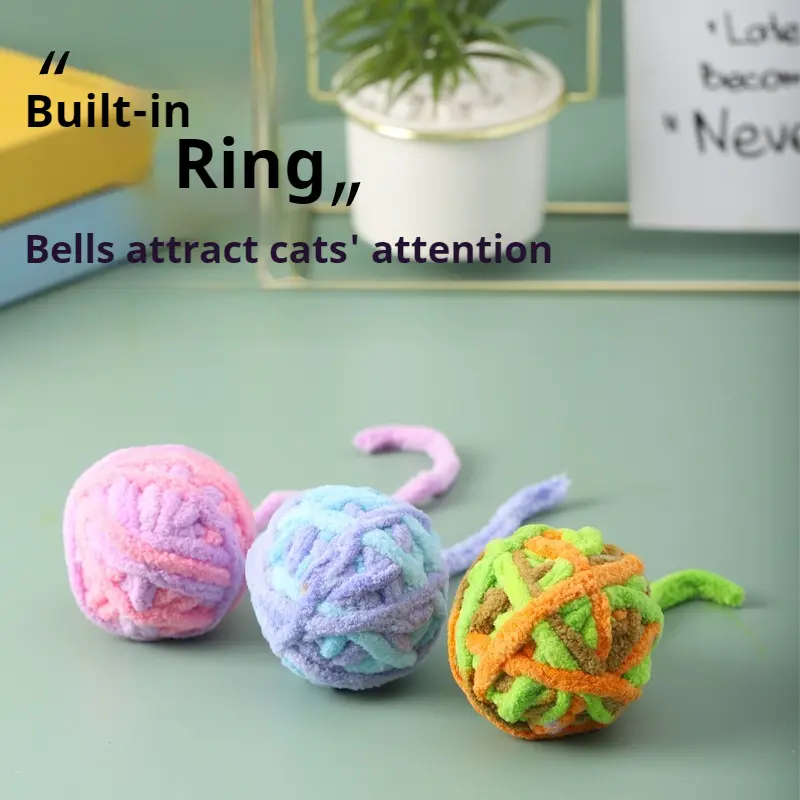 Hot Selling Product Cat Toy Woolen Yarn Ball Cat-Related Products Cat Teaser Self-Hi Relieving Stuffy Nibbling Toy Pet Supplies Wool Bell Hanging Ball
