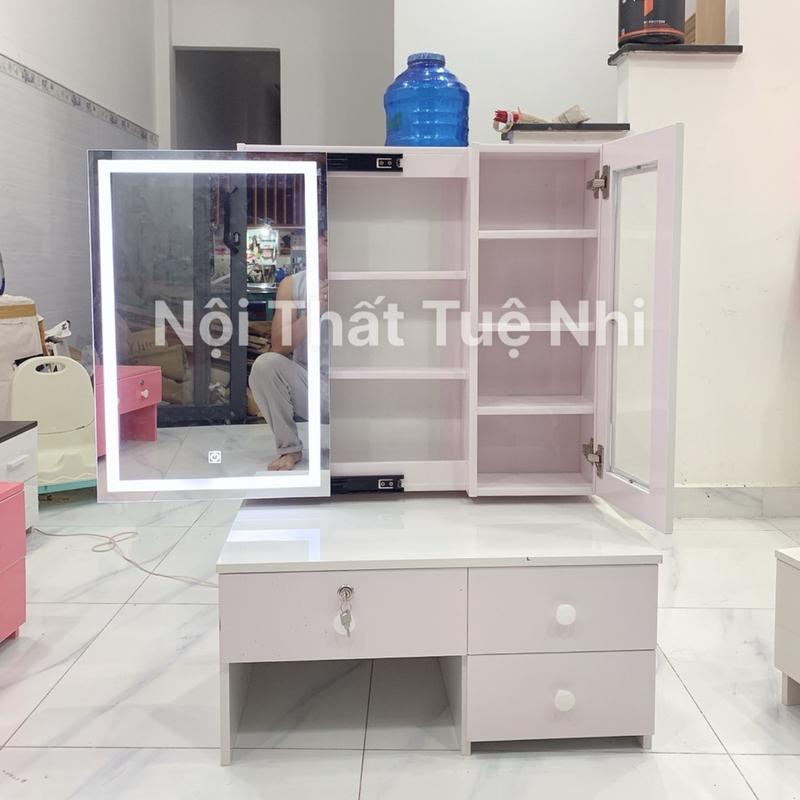 Bàn Trang điểm lắp ráp sẵn có tủ sau gương + cánh 68x90