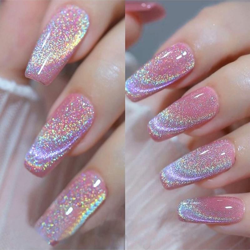 gel sơn móng tay Gel Mắt Mèo Laser Cầu Vồng Hiệu Ứng Ánh Sáng Đa Chiều móng nghệ thuật UV Manicure [SK16] 0
