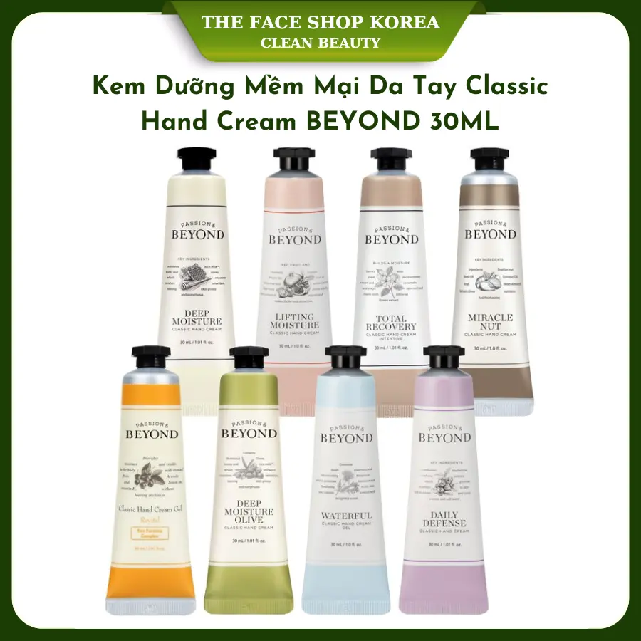 Kem dưỡng mềm mại da tay BEYOND Classic Hand Cream 30ML