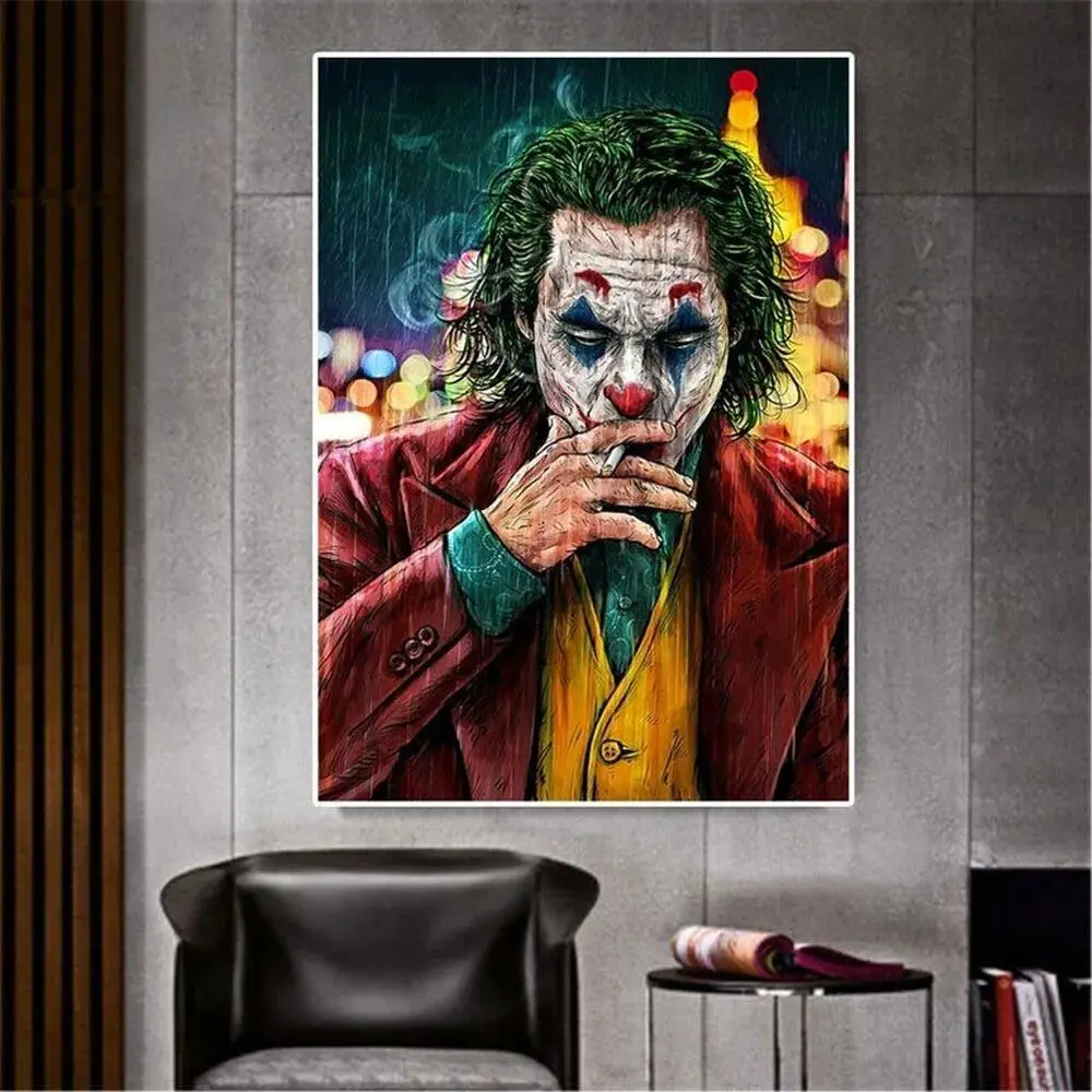 Tranh In Hình Joker, Thiết Kế Truyện Tranh Joker, Chất Liệu Vải Dầu, Tranh Trang Trí Nhà Cửa, Tranh Treo Tường, Thích Hợp Để Trang Trí Nội Thất, Người Đàn Ông Và Nữ
