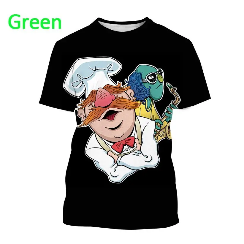 Summer New Men's 3DT Shirt Shirt Swedish Chef Vert Der Ferk Print Top Fashion Casual Round Neck