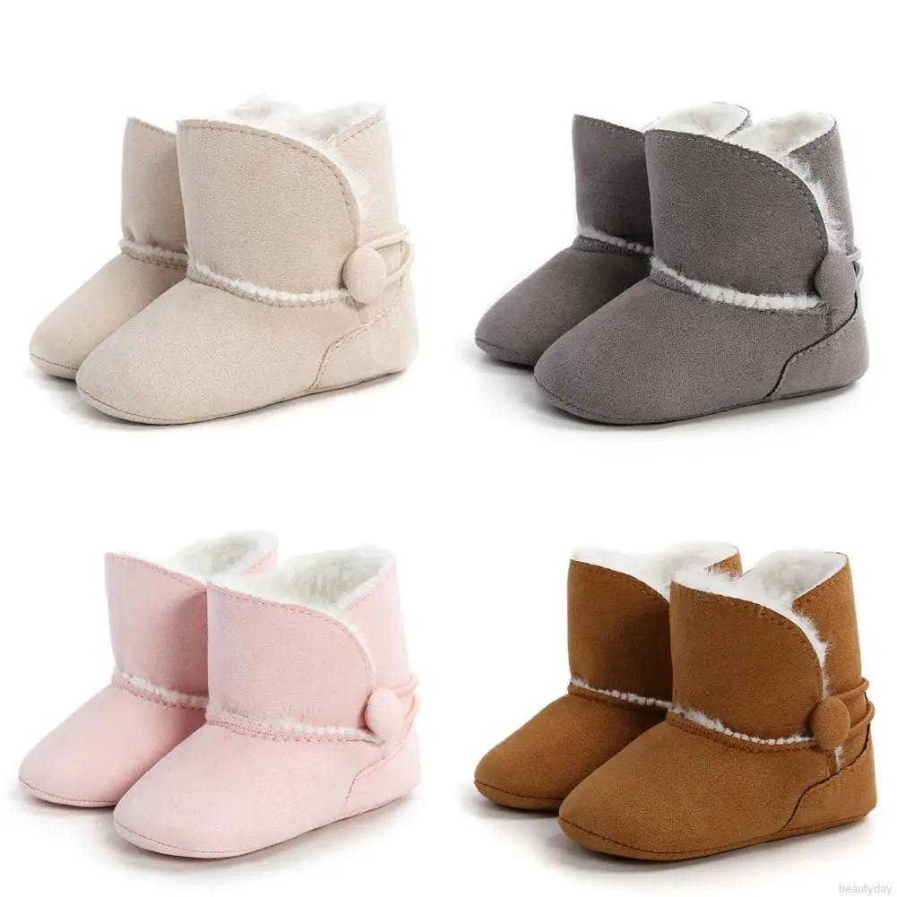 Newborn Warm Boots Winter Baby Girls Boys Shoes Soft Sole Fur Snow Booties for 0-18Months