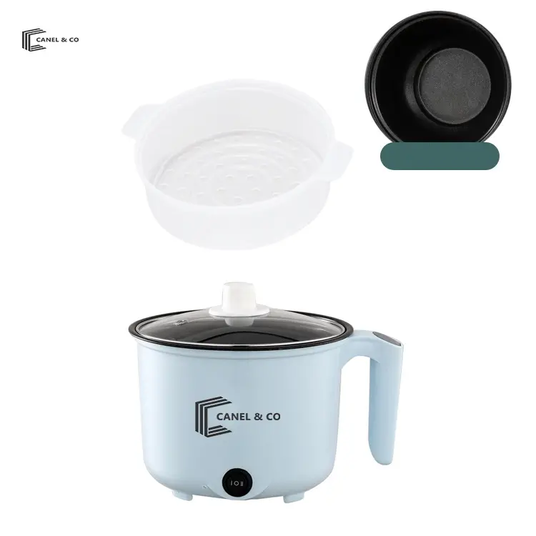 CANEL & CO Goreng Panci Listrik Multifunctional Electric Frying Pan Panci Listrik Lapisan Teflon/Panci Listrik Multifungsi Free Kukusan / Steamer  Lapis Keramik Teflon 4