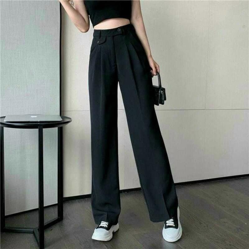 Mã 235 Quần suông ruby nắp túi sườn