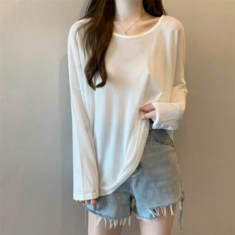 Áo Cánh Máy Cẩn Thận Hở Lưng Mỏng, Áo Cánh Joker Dáng Rộng Màu Trơn Gợi Cảm, Áo Chống Nắng Gió Lười Dài Tay, Thủy Triều Nữ 6