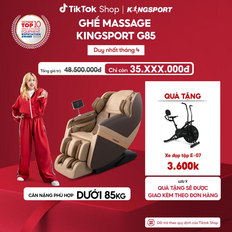 [Miễn phí lắp dặt] Ghế massage toàn thân cao cấp KINGSPORT G85 hệ thống nhiệt hồng ngoại, điều khiển bằng giọng nói hiện đại