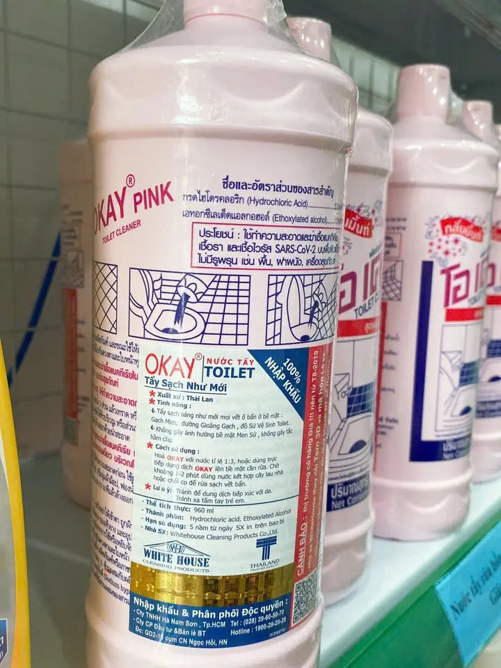 Nước Tẩy Rửa Toilet Bồn Cầu OKAY PINK 960ml