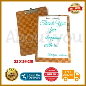 1 buah Papan JALAN Clipboard Folio alas Ujian KAYU F4 termurah Brown Stationery
