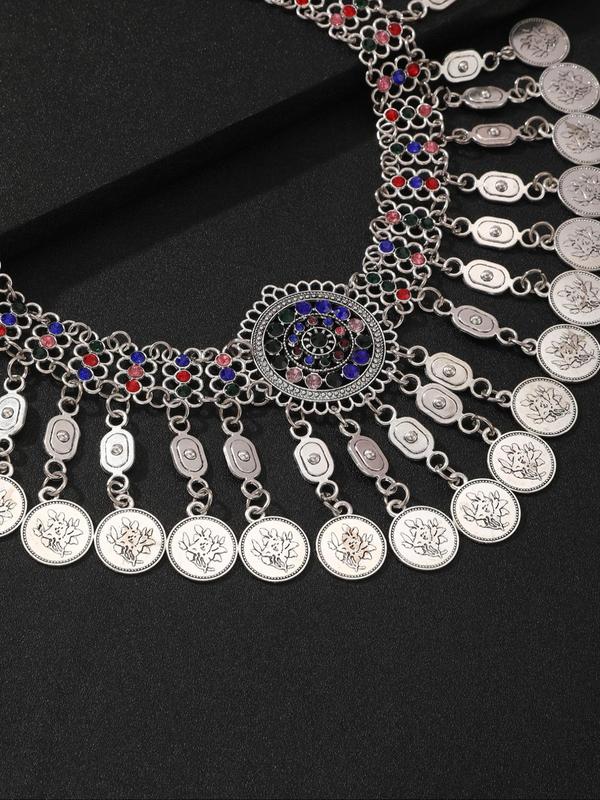 Women's Boho Style Ethnic Pattern Chain Belt, Vintage Trendy Waist Belt, Fashionable Clothes Accessories for Women & Girls 3