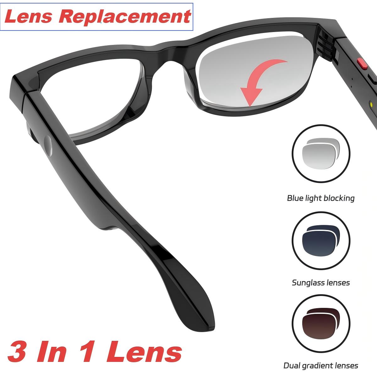 500W AI Smart Camera Sunglasses 3in1 lens ChatGPT Translation Voice Control WiFi Bluetooth HD1080P Shooting Intelligent Glasses - Image 3