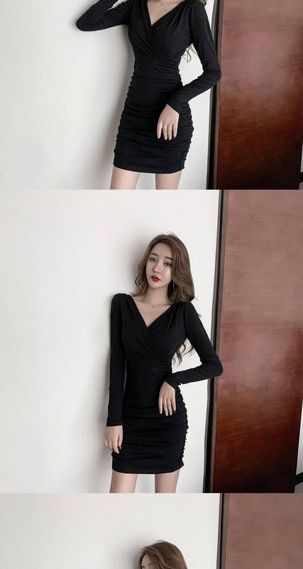 Product Introduction of Natlux - váy dài tay nữ, hoa, cổ chữ V, rắn màu, thời trang Hàn Quốc, cỡS-2XL , 00734 20