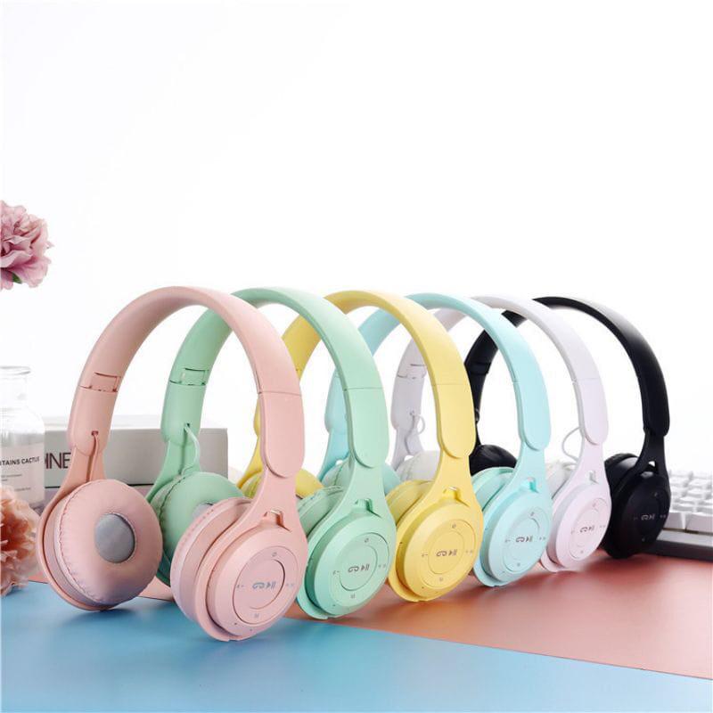 Headset Bluetooth Bando Macaron Y08 Headphone Super Bass Stereo Macaron Wireless earphones headphones 2