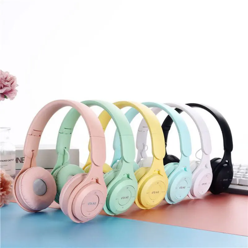 Headset Bluetooth Bando Macaron Y08 Headphone Super Bass Stereo Macaron Wireless earphones headphones 2