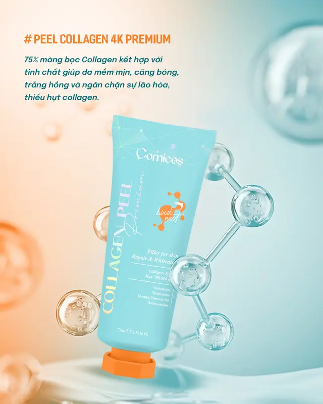 [Mua 1 Được 3 UPSIZE] Combo Peel Collagen Comi 4K(75Ml) + Serum B5 HA(20Ml) + Kem Face Huyết Yến Bakuchiol(20G) - Dưỡng trắng, Cấp ẩm, Giảm Thâm Nám. Skincare 1