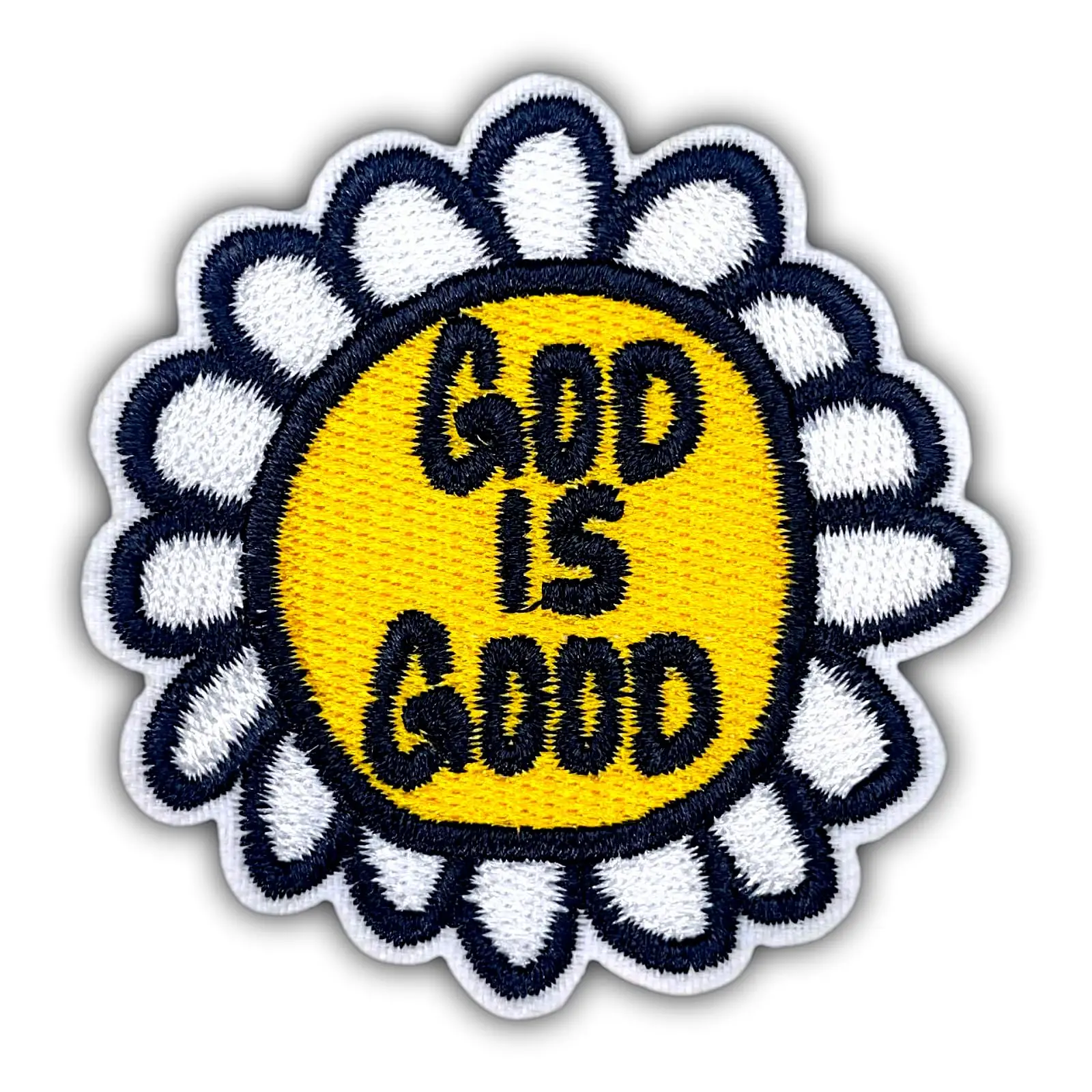 Daisy Design Embroidery Patch, 1 Count Sunflower Faith Patch, Sewing Patch for DIY Vest Jacket, Clothes, Hat, Backpack, Jeans