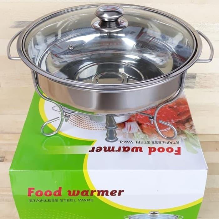 FOOD WARMER/prasmanan bulat warmer stove food / Tempat prasmanan bulat / chafing dish round prasmanan bulat 28 cm 0