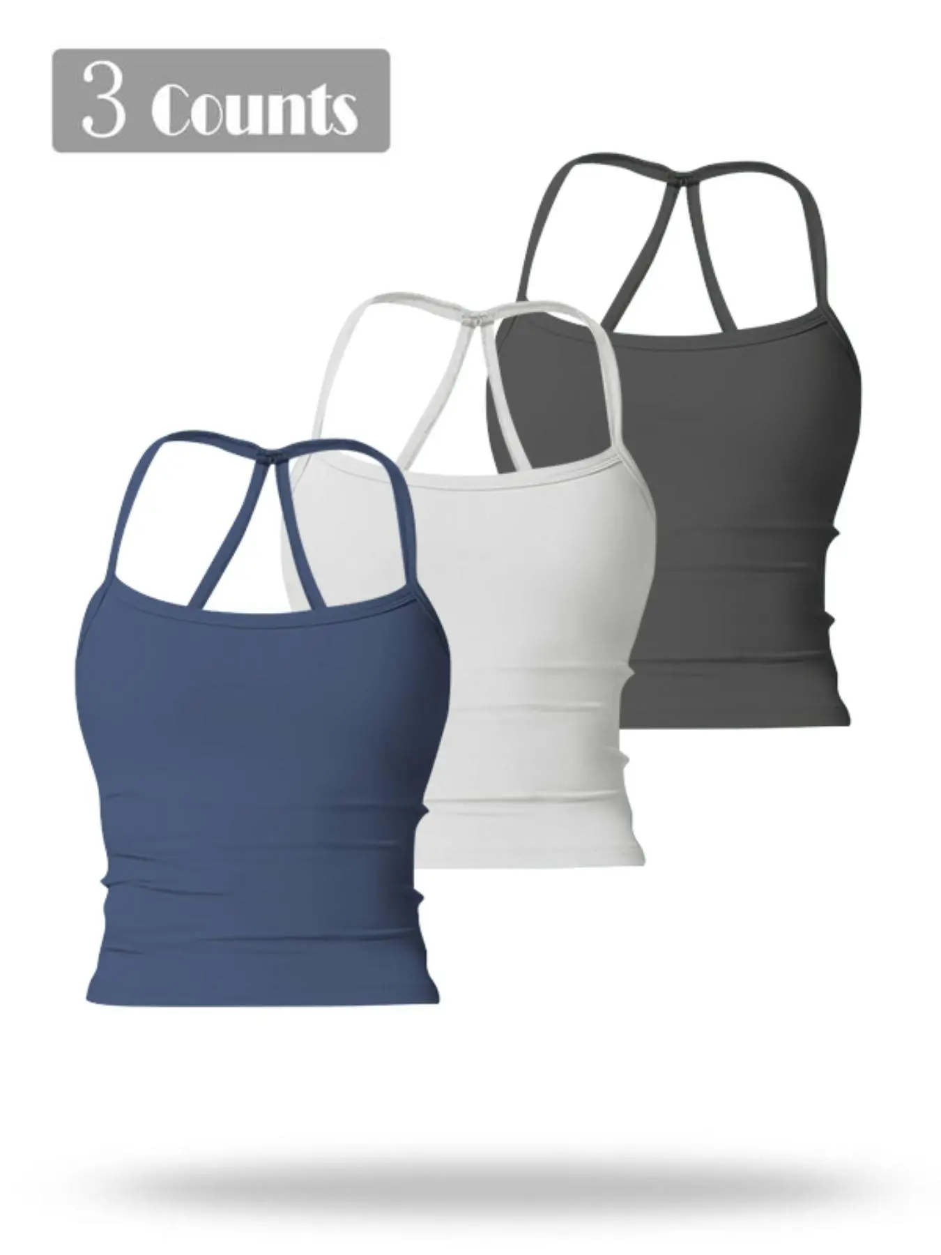 Women's Solid Color Sports Cami Top, Breathable Workout Comfortable Sporty Sleeveless Top, Ladies Sportswear for Indoor Outdoor Wear