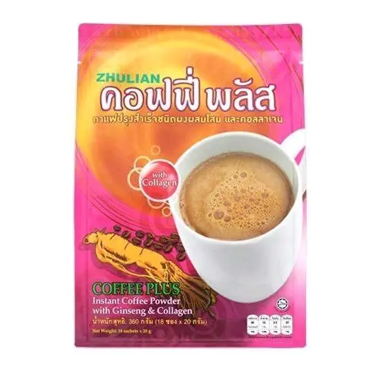 กาแฟโสม ผสมคอลลาเจน คอฟี่ฟี่พลัส ขนาด 1 ห่อ 18 ซอง
