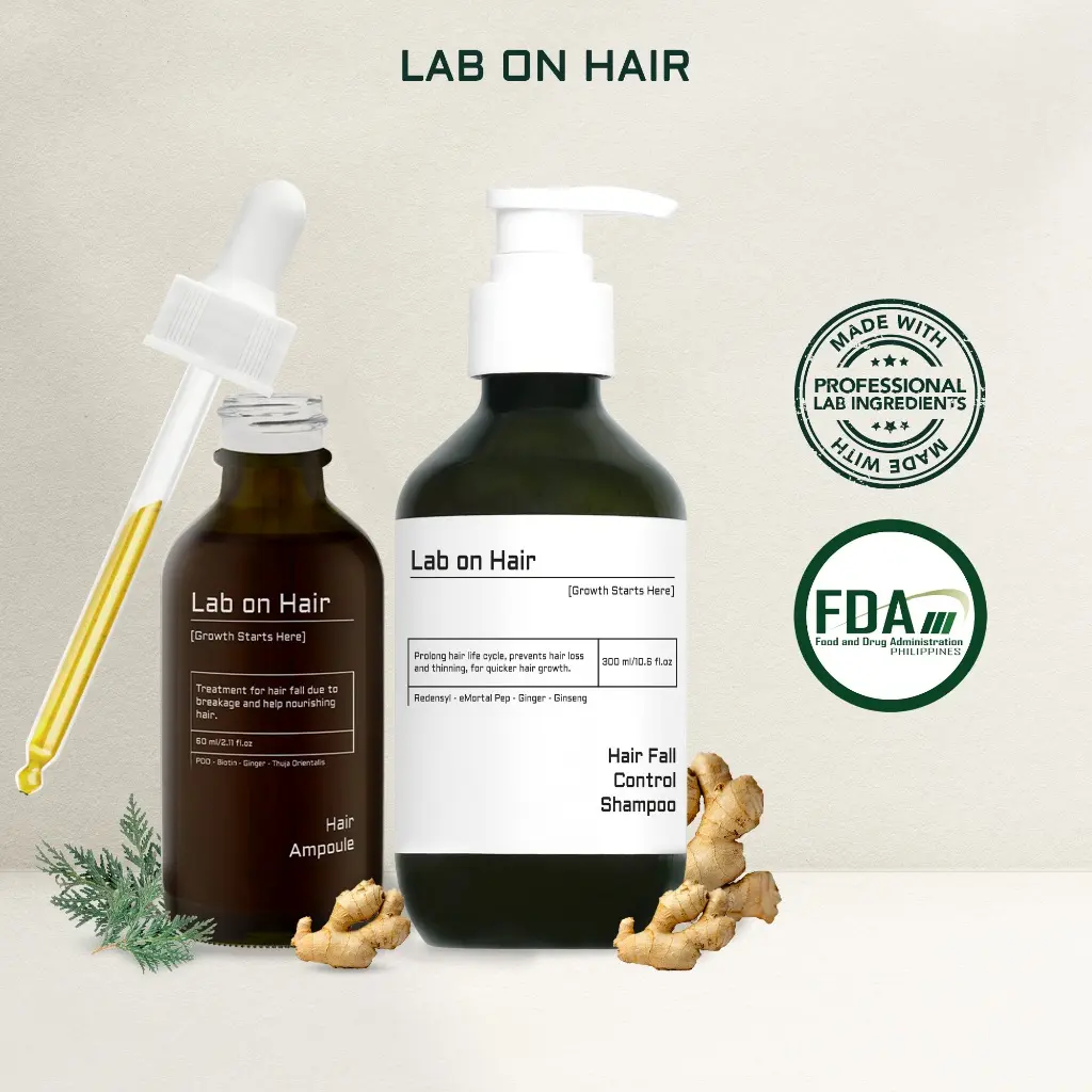 Lab on Hair 2in1 Bundle Anti HairFall Control Shampoo + Ampoule Serum ...