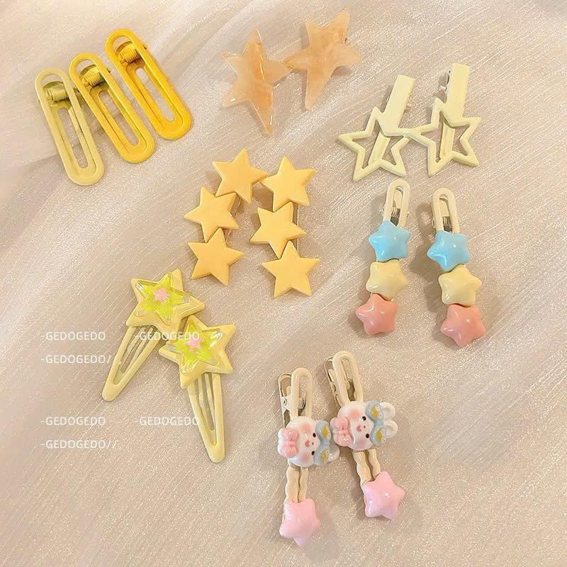 (KHÔNG GIÁ TREO KẸP) SET 50 KẸP XANH/HỒNG-100 KẸP TÓC NHIỀU HÌNH DỄ THƯƠNG - KẸP TÓC CUTE CHO BÉ GÁI