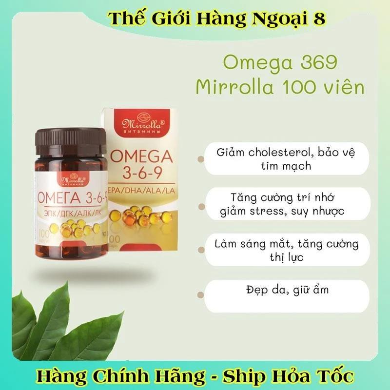 Viên uống Omega 369 Mirrolla của Nga hộp 100 viên Date Mới 