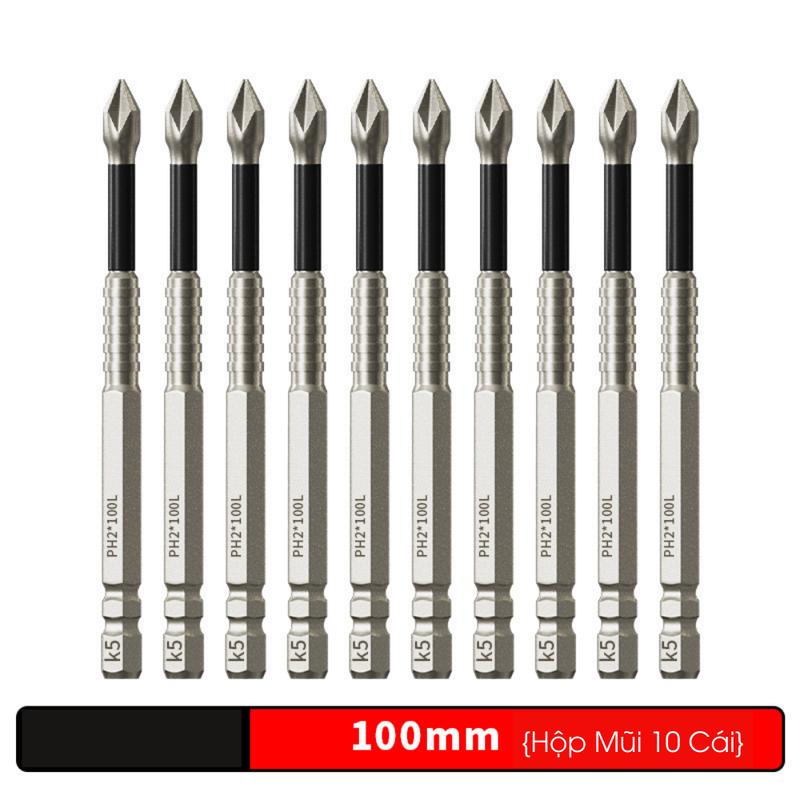 Mũi vít PH2 chống trượt hãng BROPPE | Mũi bắn vít 1 đầu PH2 bake chữ thập từ tính cao chân lục giác