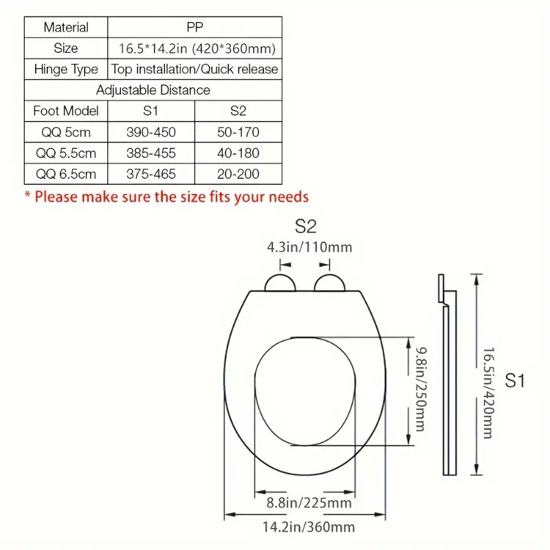 [Quiet Toilet Seat] 1pc Soft & Ergonomic Quiet Close Toilet Seat Cover, Thickened PP Plastic Bowl Lid | Easy Clean, Non-Textile, No Electricity Needed for Bathroom Comfort 7