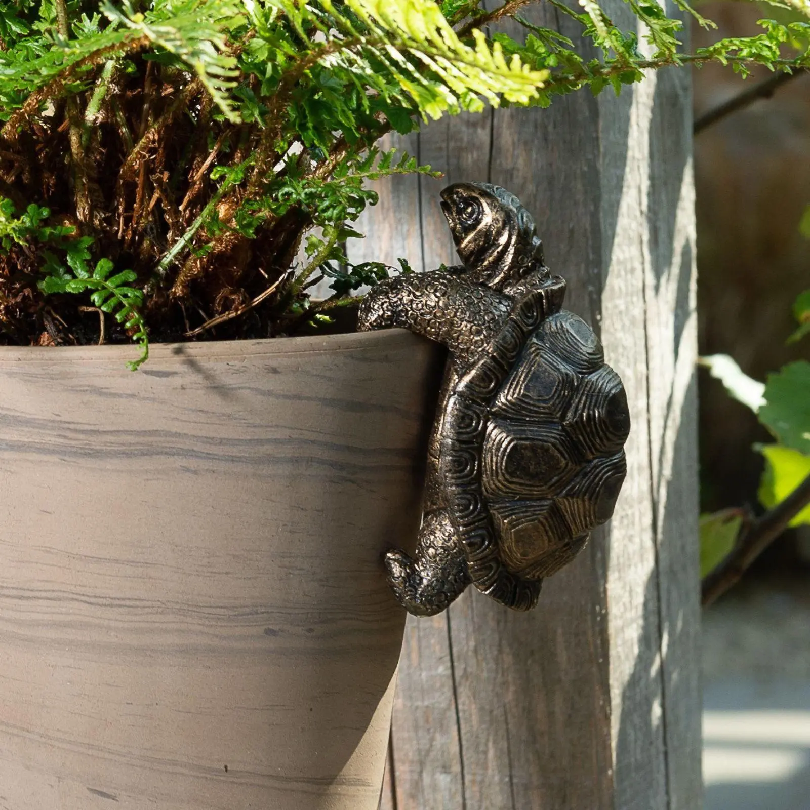 Cute Turtle Design Garden Decoration, 1 Count Animal Shaped Potted Plant Ornament, Garden Decor Supplies for Home